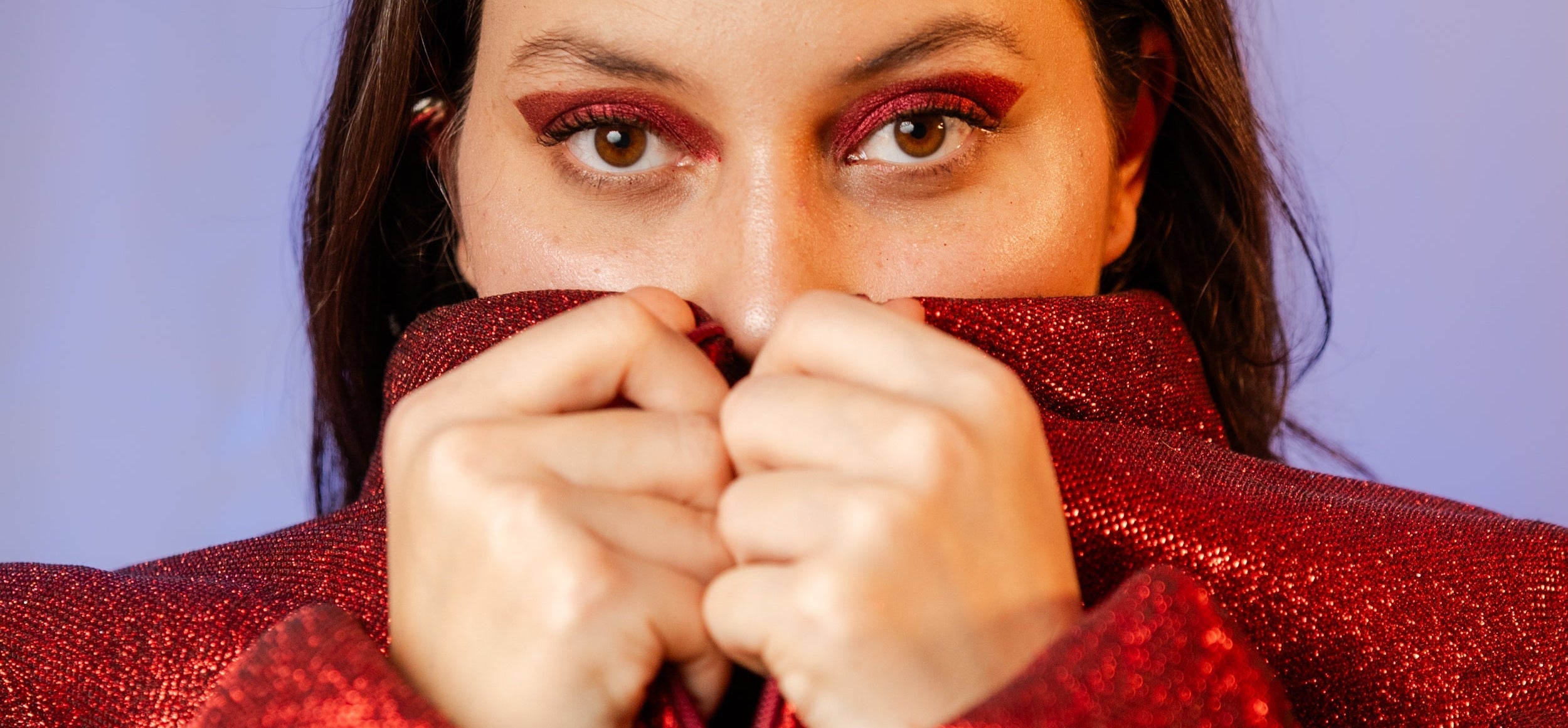 Doudoune puffy rouge pailleté